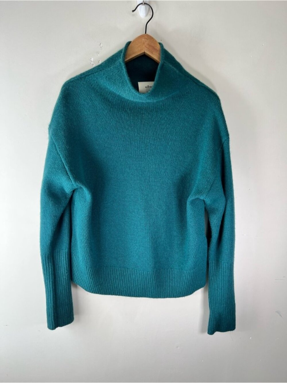Aritzia Wilfred Luxe Cashmere Cyprie Sweater In Deep Pandora Green Size Medium - Picture 6 of 14